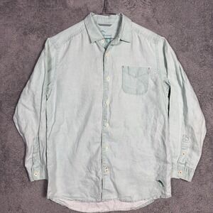 Tommy Bahama Shirt Mens S 100% Linen Relax IslandZone Pocket Beach Casual Aloha